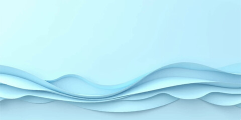 Fototapeta premium Abstract blue wave background with smooth flowing water lines and light design illustration