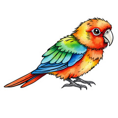Fototapeta premium Cute parrot watercolor painting illustration.