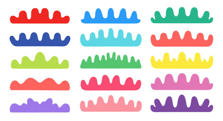 Naklejka premium A colorful vector graphic of various wavy line designs in different colors