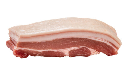 Obraz premium Raw pork belly with thick fat layer, isolated on transparent background