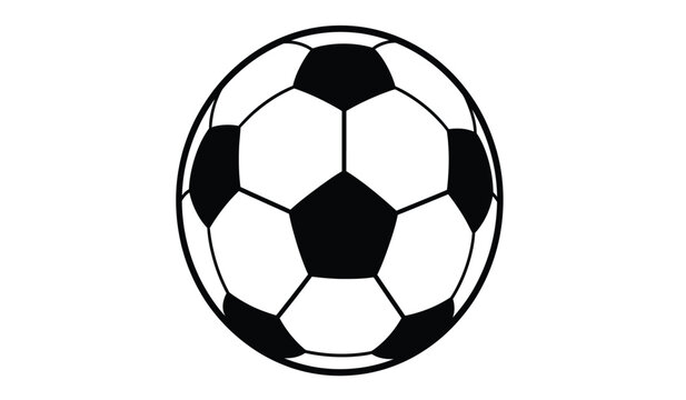 A stark graphic depiction of a classic soccer ball with its pentagonal and hexagonal panels presented as a silhouette high quality professional detailed modern