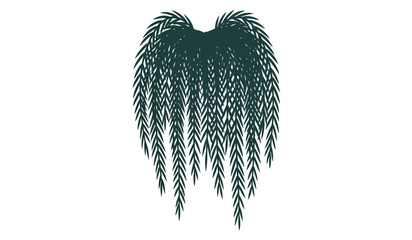A detailed dark teal graphic depicts cascading fern like foliage resembling wings creating a striking visual impression a silhouette high quality professional modern elegant © rsvect02