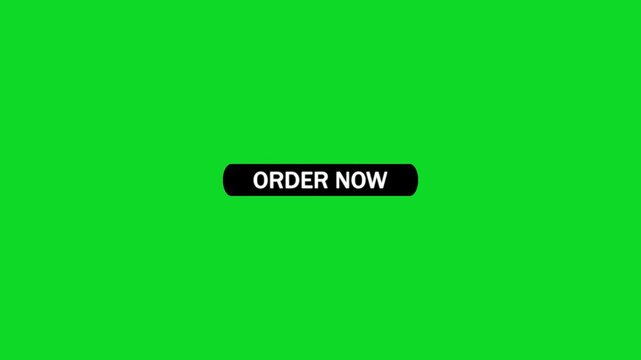 Black rounded button with the words ordernow in white text and a cursor pointer hovering over it on a bright green background