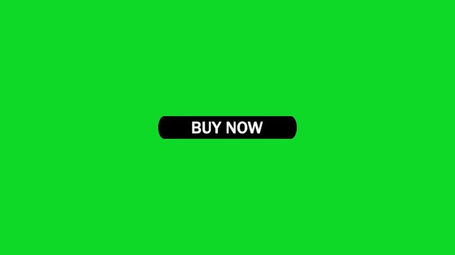 Black rounded button with the text buynow in white and a cursor pointer hovering over it on a bright green background
