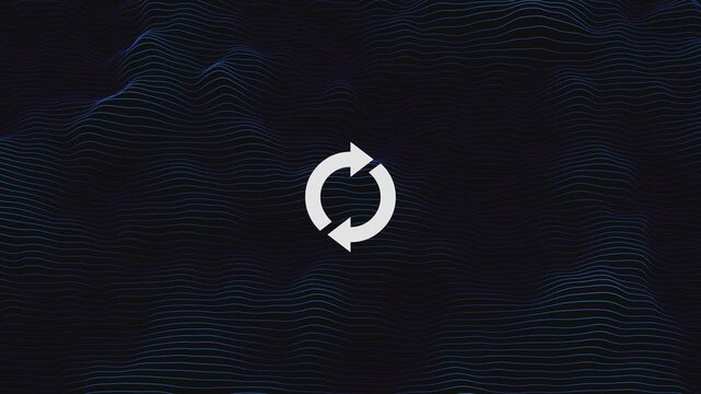Syncing loading Icon on a Looping Technology and computing network background