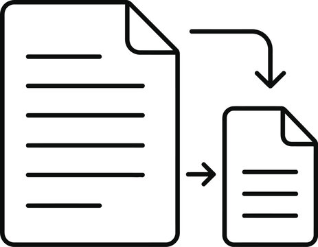 Text summarization line icon