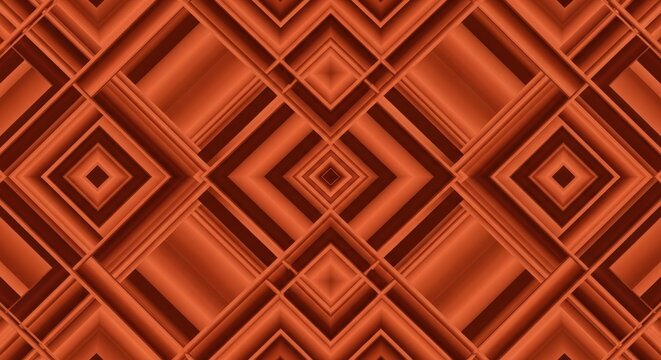 Intricate red diamond geometric textile pattern with deep shadows