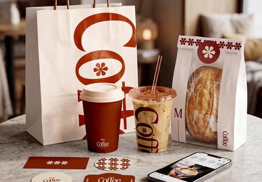 Coffee Packaging Brand Set Mockup