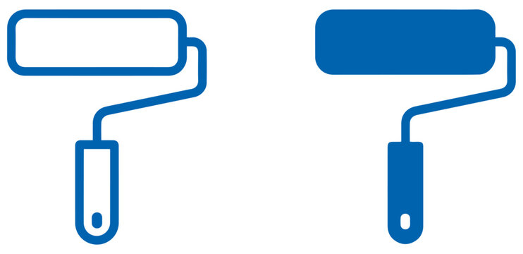 paint roller icon vector simple flat