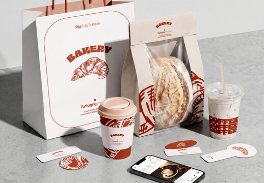 Bakery Packaging Brand Set Mockup