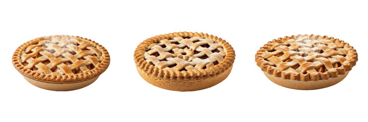 Fresh Baked Fruit Pie PNG Set Isolated on White Background for Bakery Menu, Thanksgiving Food, Homemade Pastry, Realistic Food Texture Graphic Design Graphic Assets. © Uzainly O