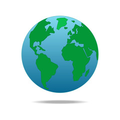 Fototapeta premium Earth Icon Vector - Planet Globe, World Map and Global Symbol Outline Illustration