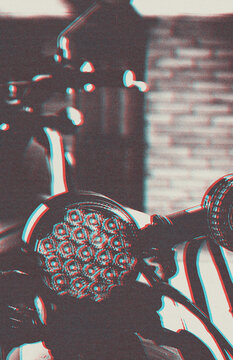 vintages scrambler motorbike halftone scratched poster