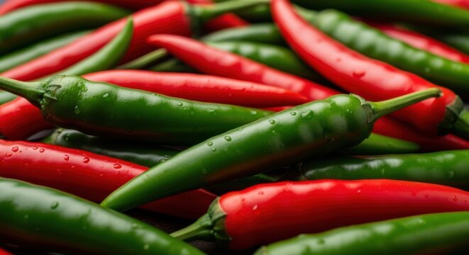 Freshly sliced bell peppers arranged in parallel rows