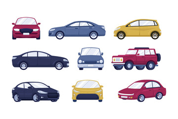 Fototapeta premium Car Icons and Vehicle Illustration Pack