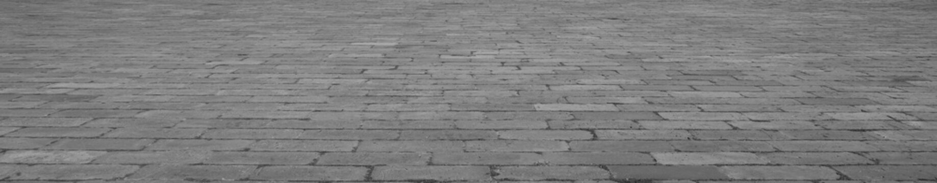 Old grey gray brick floor pattern texture. floor tiles and square shape texture. Floor Formed By Clay Tiles. or Square Clay Flooring Tile in perspective view