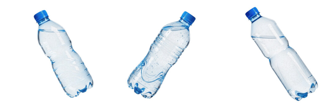Set and collection Water Bottle isolated on transparent png background