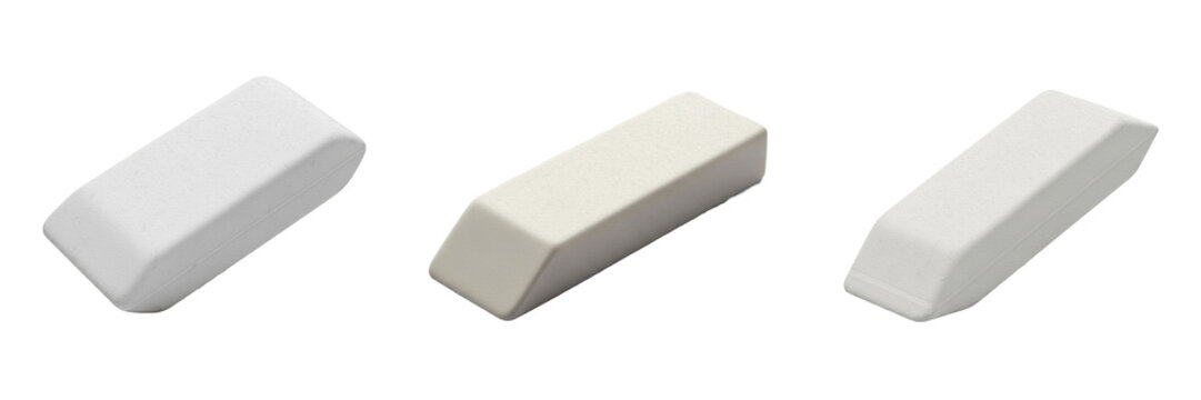Set and collection Eraser isolated on transparent png background