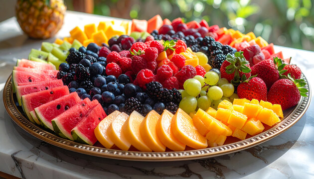 Assorted Fruit Platter Close-Up