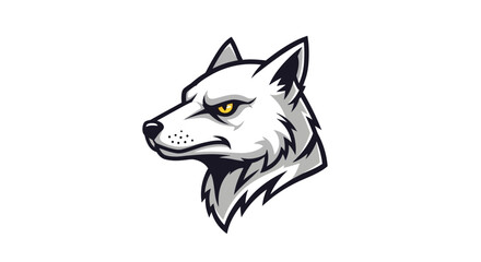 Fototapeta premium Illustration of a wolf's head in profile.