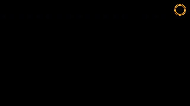 Minimalist spinning orange loader icon on black background for digital loading interface design and website buffering animation.
