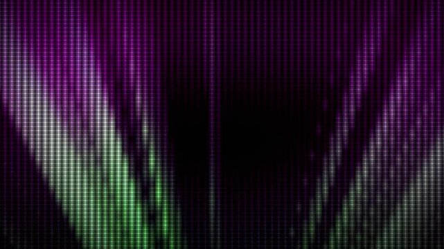 Abstract glowing colorful digital wall of lights creating dynamic patterns 4k background loop