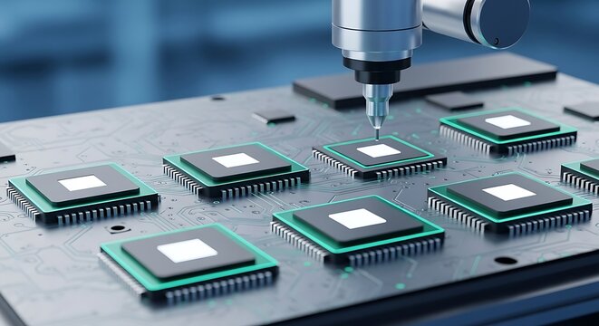 Automated microchip assembly precision robotics in modern electronics manufacturing