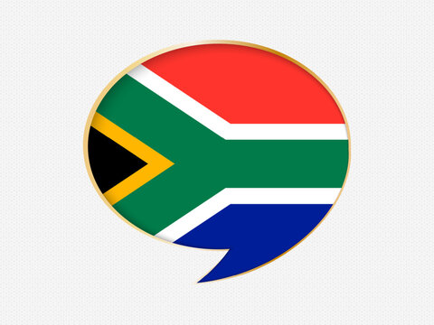 South Africa in a Speech Bubble Design on Golden Frame.