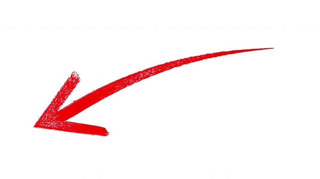 Hand-drawn red arrow animation pointing left, style marker overlay for presentations
