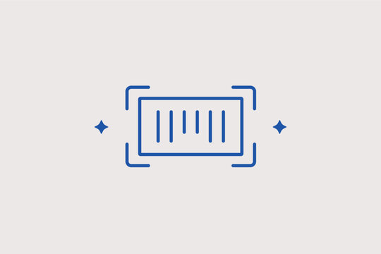 Barcode line icon for product identification and inventory control systems. Technical vector illustration for retail scanner apps and warehouse management software.