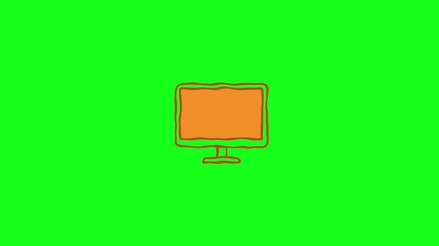 Monitor device flat design advertise video animation green screen suitable to your technology, brand, display, cyber, pc, monitor, tv, television, marketing, business, cartoon, and more