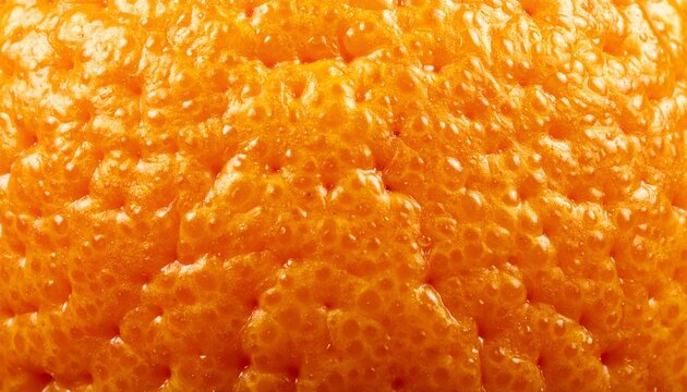 Close up of the textured peel of an orange, showcasing its vibrant color and bumpy surface