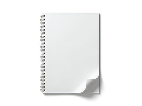 Spiral notebook with curled pages and wire binding