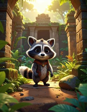 Cartoon raccoon