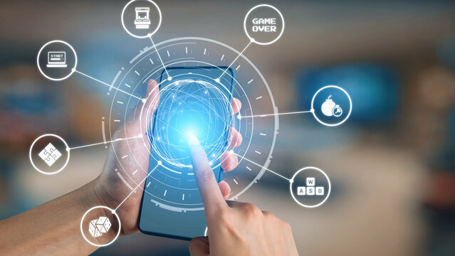 Gaming icons show online gaming, game streaming, and interactive play. Gaming supports esports, game community, and digital gaming experience. Gist