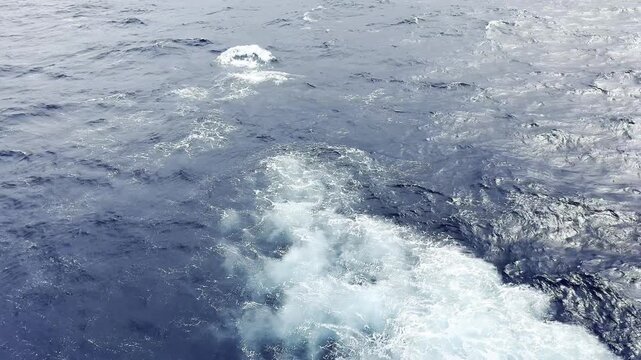ocean surface astern the ship. majestic view of the sea water