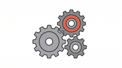 Fototapeta premium Interlocking Gears: A close-up view of precision-engineered gears meshing together, illustrating the concept of mechanics and interconnected systems. 