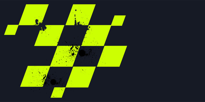 Racing background, sports race banner with dynamic grunge checkered shape ideal for sport themed events, racing posters, promotional flyers, cover, presentation backdrop and social media
