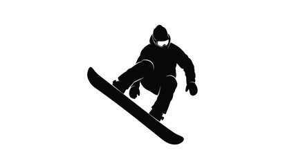 A dynamic depiction of a snowboarder in mid air showcasing athletic prowess and winter sports excitement a striking silhouette high quality professional detailed modern © rsvect02