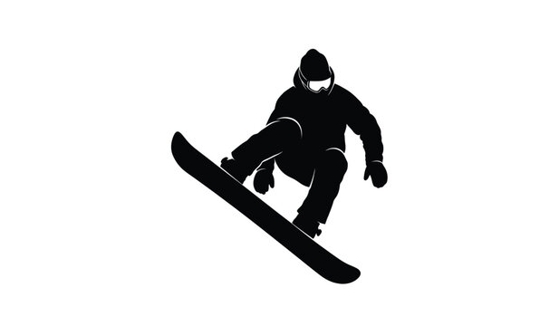 A dynamic depiction of a snowboarder in mid air showcasing athletic prowess and winter sports excitement a striking silhouette high quality professional detailed modern