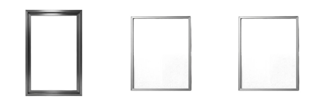 Modern Minimalist Glass Window Frame Isolated on White Background for Interior Design Architecture, Home Construction, and Realistic Material Graphic Design Assets.