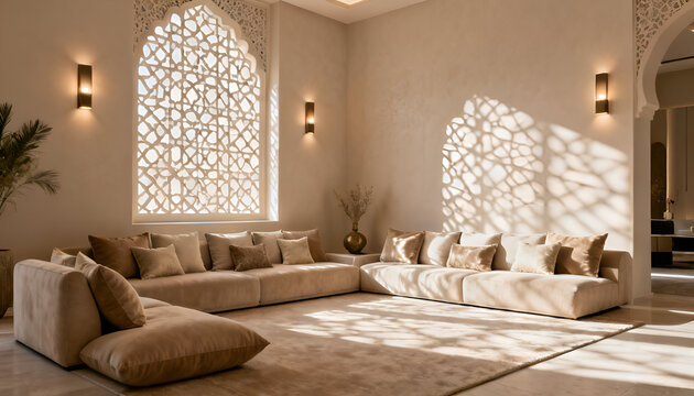 Arab Guest Majlis Room with Cultural Design