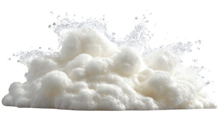 Naklejka premium Soap foam splash with bubbles and soft texture, isolated on a white background