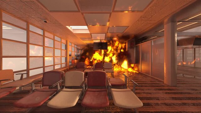 待合室　3DCGレンダリング