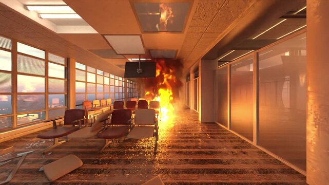 待合室　3DCGレンダリング