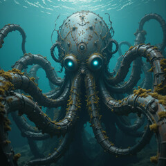 Obraz premium Ancient Robotic Deep Sea Kraken