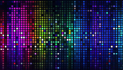 Naklejka premium Vibrant Abstract Digital Mosaic of Colorful Lights and Patterns.