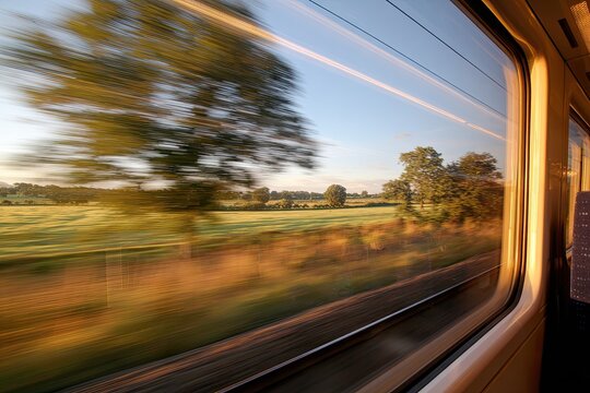 Motion and serenity, a fleeting glimpse of rural beauty.