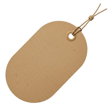 A rustic brown paper tag tied with a natural string for packaging or labeling purposes