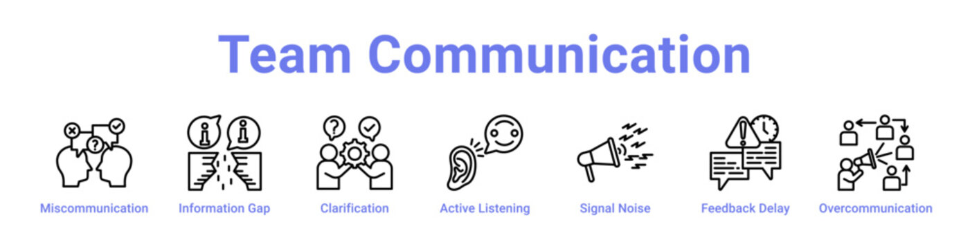 Team Communication Web Icon Banner and Collection